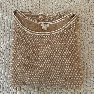 J Crew Beige & White Knit Sweater